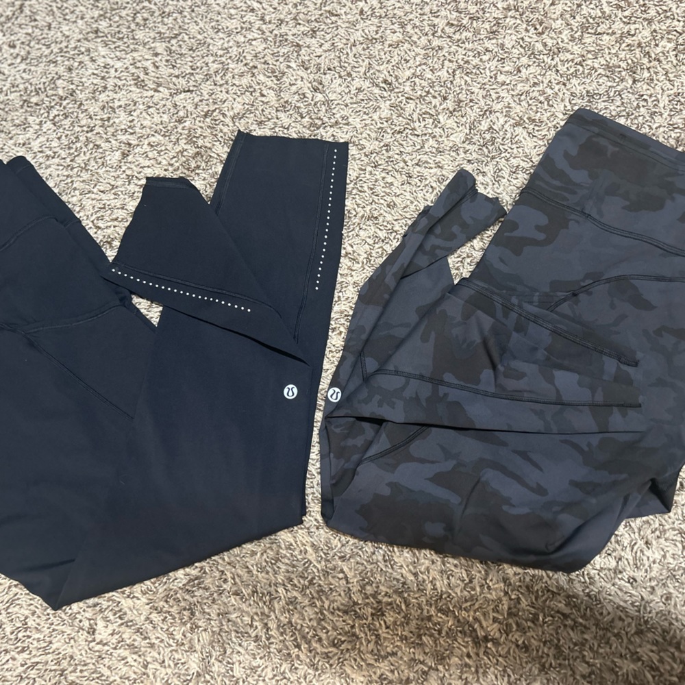 Women’s LULULEMON Wunder Train High Rise Tights 25” Lot Of 2 Sz 12